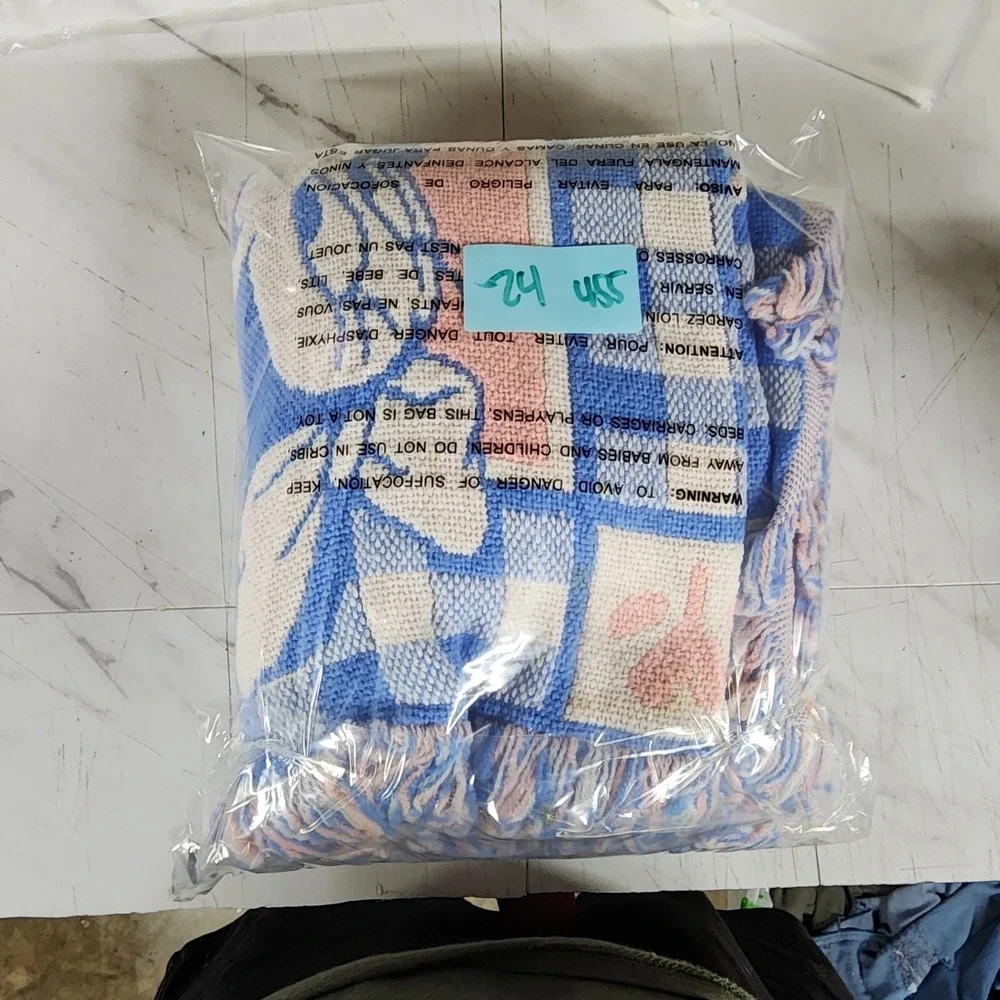 Avon 1994 Disney Babies Throw Blanket‎ Mickey Minnie Mouse Pink Blue Woven
